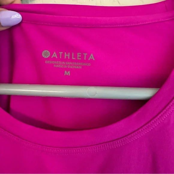Athleta Pink Short Sleeve T-Shirt medium - Picture 3 of 5
